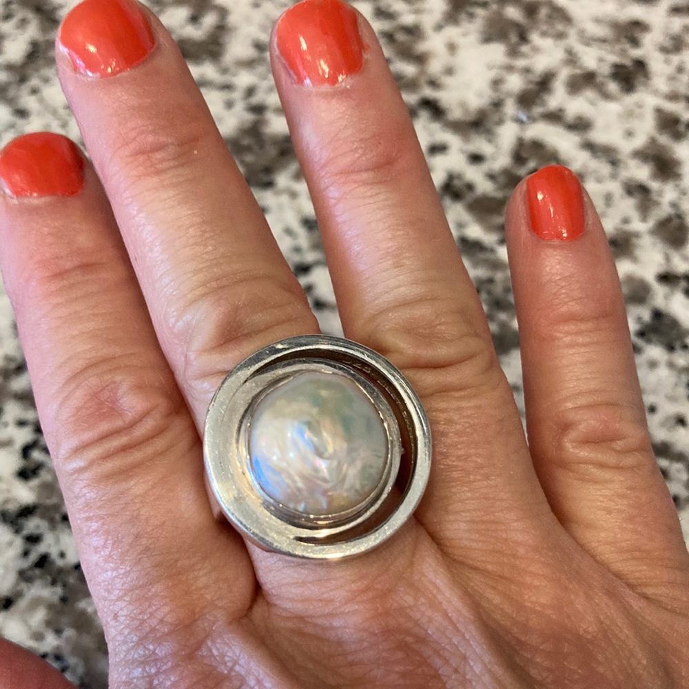 Lilly Barrack Silver and Pearl Ring